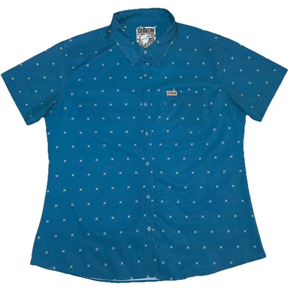 DIXXON Flannel Co. All Over Print Women's XL Short Sleeve Proprietary Blend Teal
